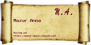 Mazur Anna névjegykártya