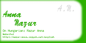 anna mazur business card